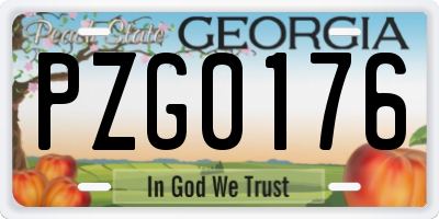 GA license plate PZG0176