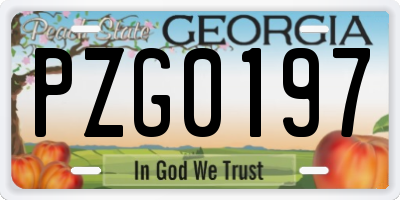 GA license plate PZG0197