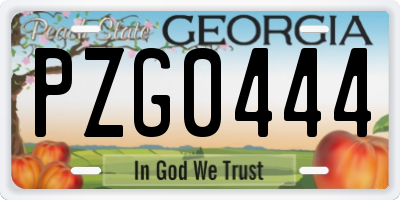 GA license plate PZG0444
