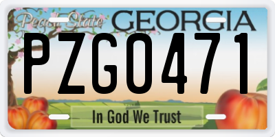 GA license plate PZG0471