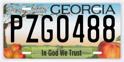 GA license plate PZG0488
