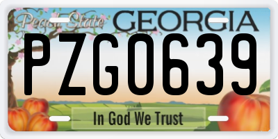 GA license plate PZG0639