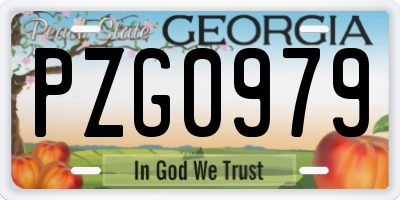 GA license plate PZG0979