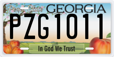 GA license plate PZG1011