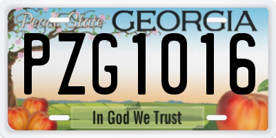 GA license plate PZG1016
