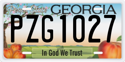 GA license plate PZG1027