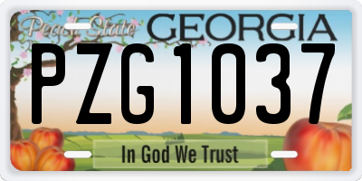 GA license plate PZG1037