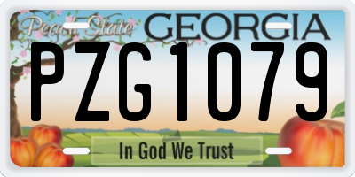 GA license plate PZG1079