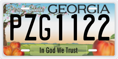 GA license plate PZG1122