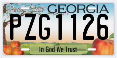GA license plate PZG1126