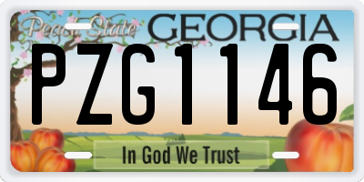 GA license plate PZG1146