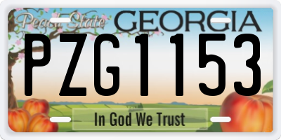 GA license plate PZG1153