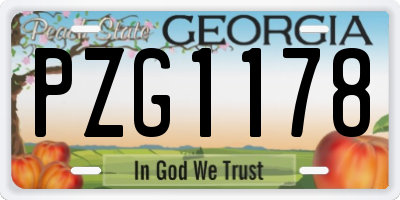 GA license plate PZG1178