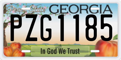 GA license plate PZG1185