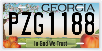 GA license plate PZG1188