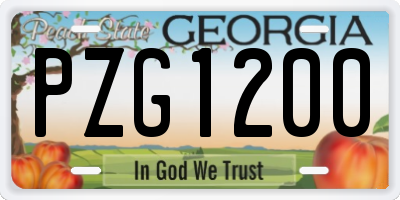 GA license plate PZG1200
