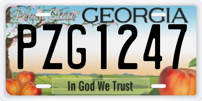 GA license plate PZG1247