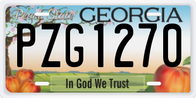 GA license plate PZG1270