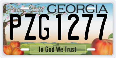 GA license plate PZG1277