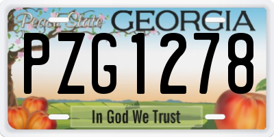GA license plate PZG1278