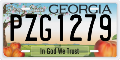 GA license plate PZG1279