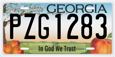GA license plate PZG1283