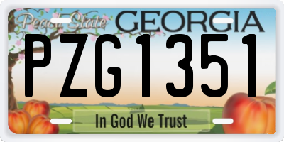 GA license plate PZG1351