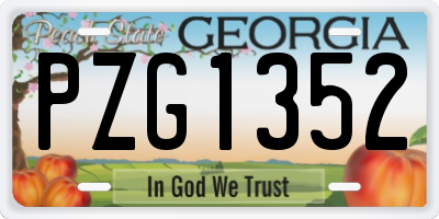 GA license plate PZG1352
