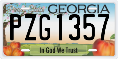 GA license plate PZG1357