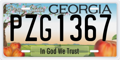 GA license plate PZG1367