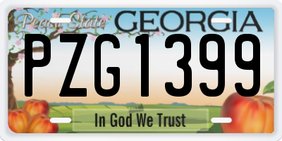 GA license plate PZG1399