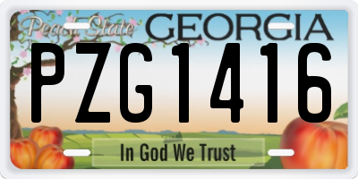 GA license plate PZG1416