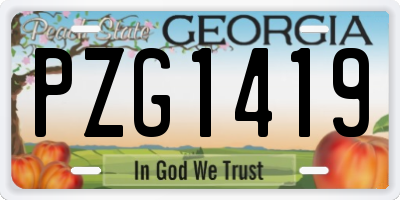 GA license plate PZG1419