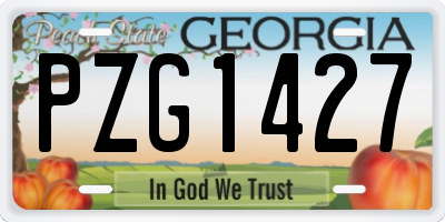 GA license plate PZG1427