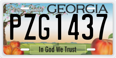 GA license plate PZG1437