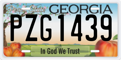 GA license plate PZG1439