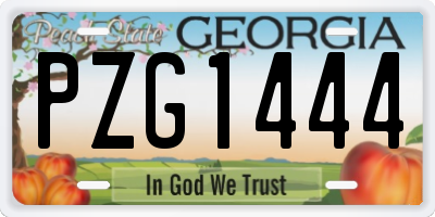 GA license plate PZG1444