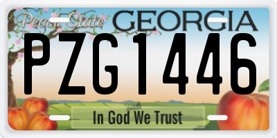 GA license plate PZG1446