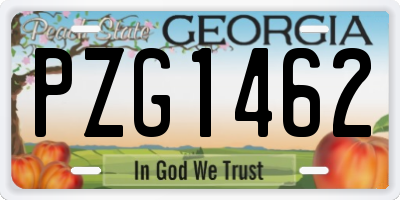 GA license plate PZG1462