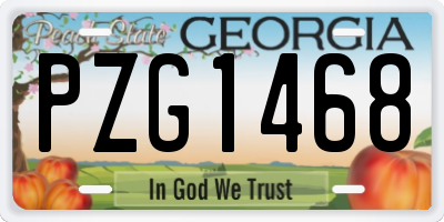 GA license plate PZG1468