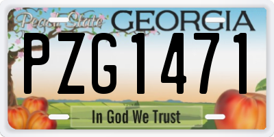 GA license plate PZG1471