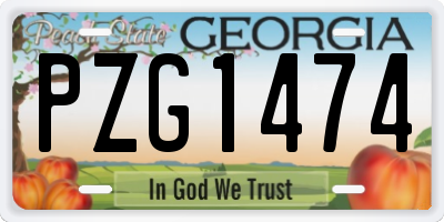 GA license plate PZG1474