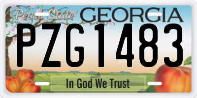 GA license plate PZG1483