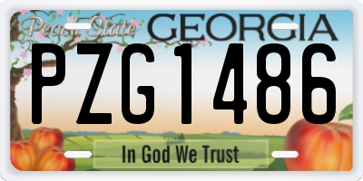 GA license plate PZG1486
