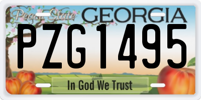 GA license plate PZG1495
