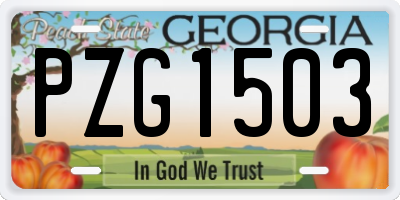 GA license plate PZG1503