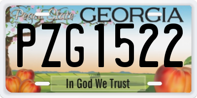GA license plate PZG1522