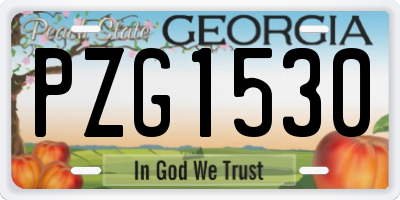 GA license plate PZG1530