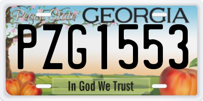 GA license plate PZG1553