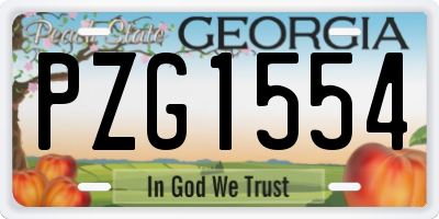 GA license plate PZG1554